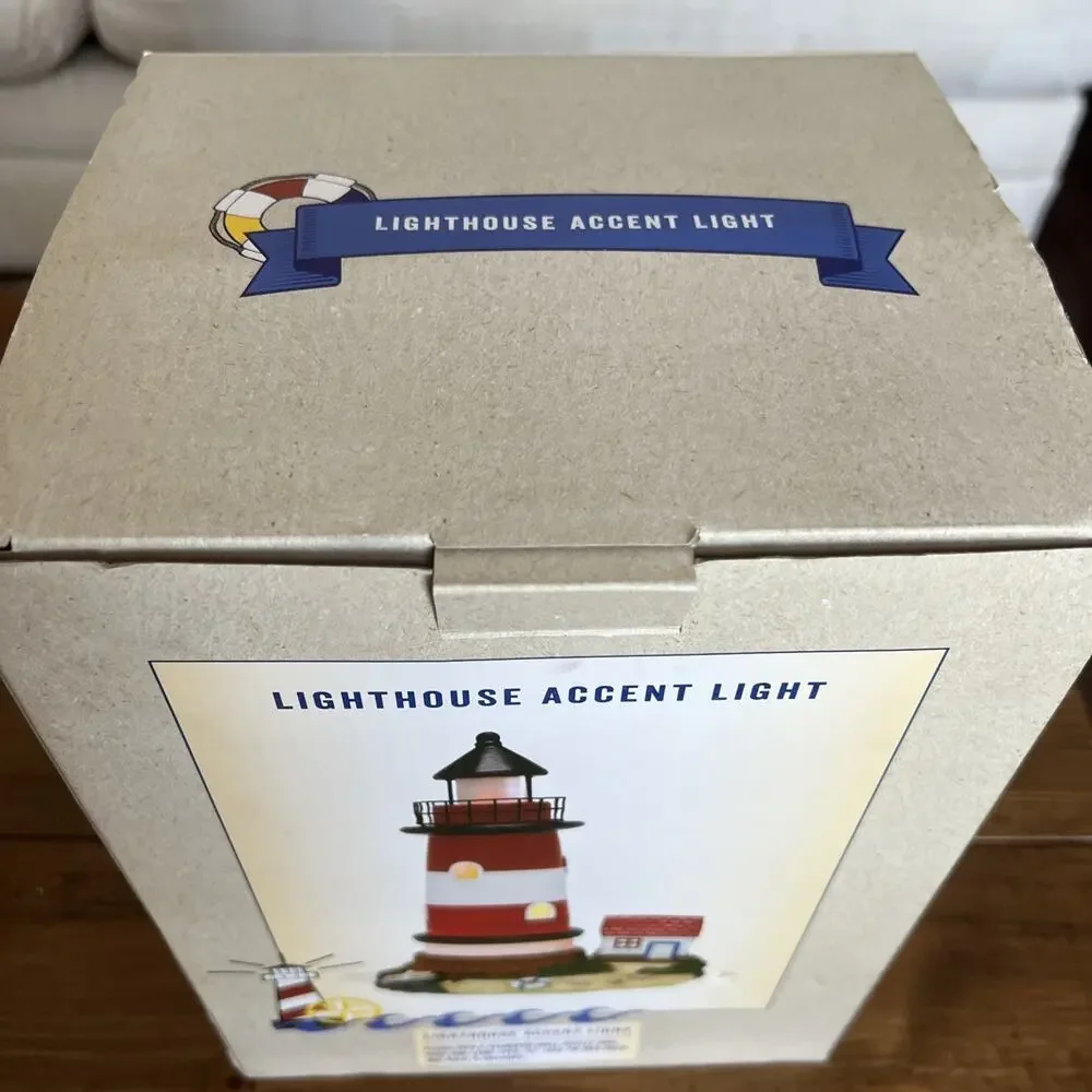 vintage Cracker Barrel Lighthouse Accent Light RARE EUC Works Model HX-17